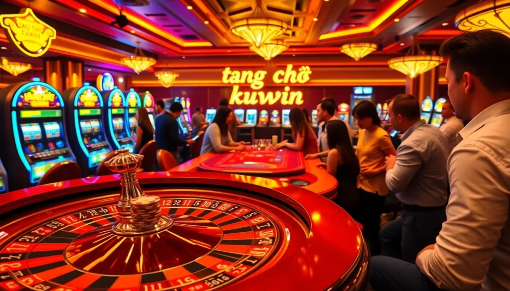 Exciting players at the trang chủ kuwin casino, engaging intensely around a roulette table.