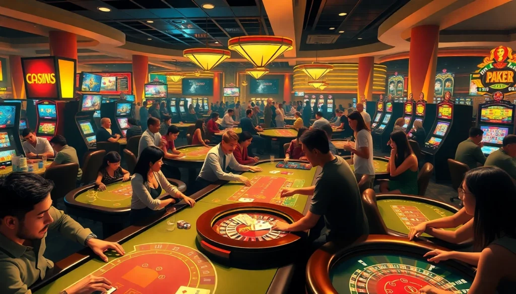 Experience the thrill of casino action at https://kuwinblog.com/ with players enjoying poker and roulette.