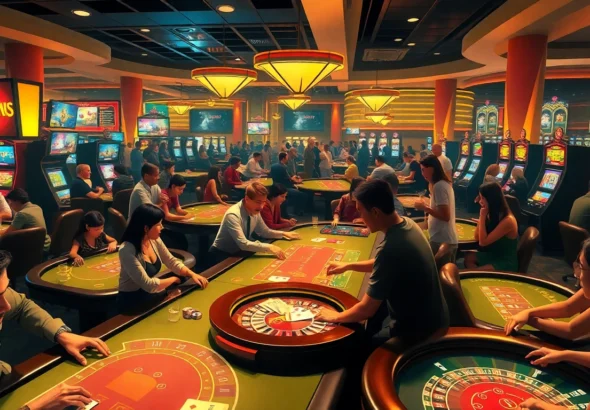 Experience the thrill of casino action at https://kuwinblog.com/ with players enjoying poker and roulette.